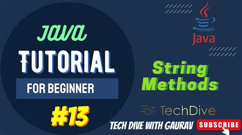 Java String Methods Tutorial Youtube