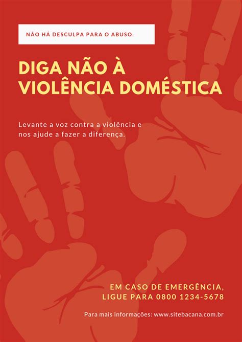 Modelos De Cartaz Sobre Viol Ncia Dom Stica Canva