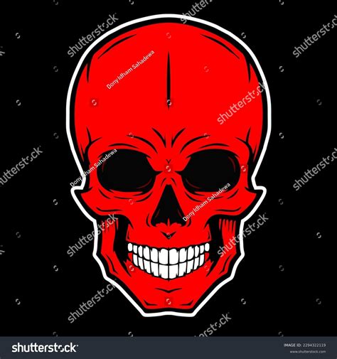 Simple Red Skull Vector Isolated On Stock Vector Royalty Free