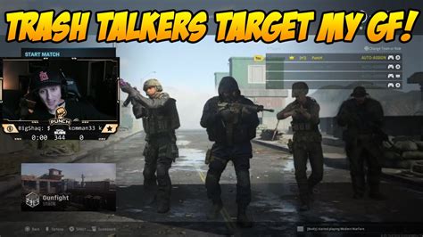 Cod Modern Warfare Trash Talkers Target My Gf Gunfight Youtube