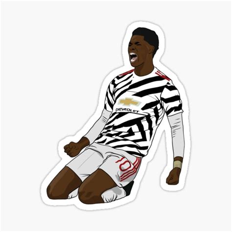 "Marcus Rashford Goal Celebration Zebra Kit MUFC" Sticker for Sale by ...