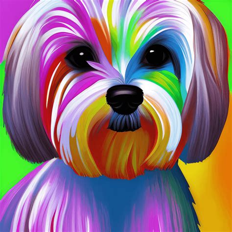 Maltese Dog Rainbow Painting · Creative Fabrica