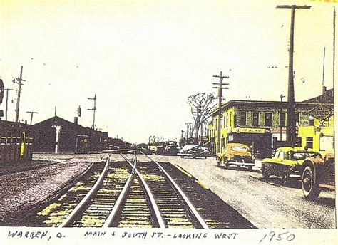 Main and South Street, looking west, Warren, Ohio, 1950 by Downtown ...