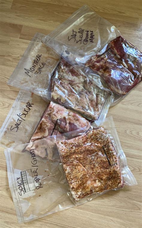 Near 40lbs of Bacon in the making. See you in a week delicious pork
