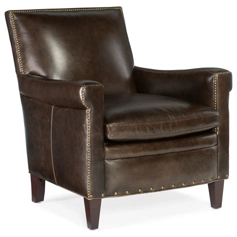 Hooker Furniture Jilian Cc419 087 Leather Club Chair With Nailhead Trim Dunk And Bright