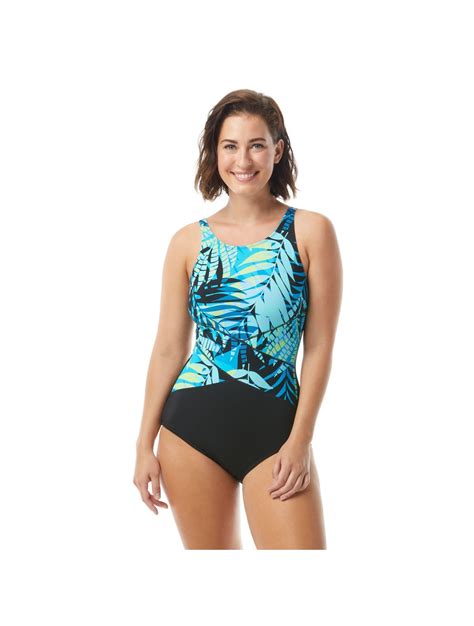 Gabar High Neck One Piece Swimsuit Poolside Palm