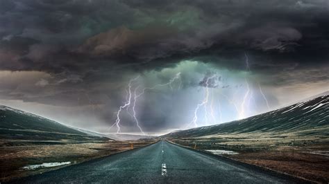 Highway Stormy Wallpapers 4k HD Highway Stormy Backgrounds On