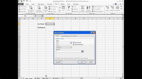 Drop Downs In Microsoft Excel 1 Creating And Removing A Dropdown