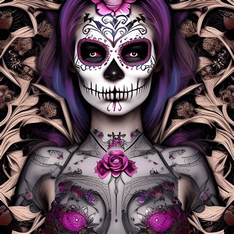 Beautiful Sugar Skull Girl Gothic Digital Graphic · Creative Fabrica