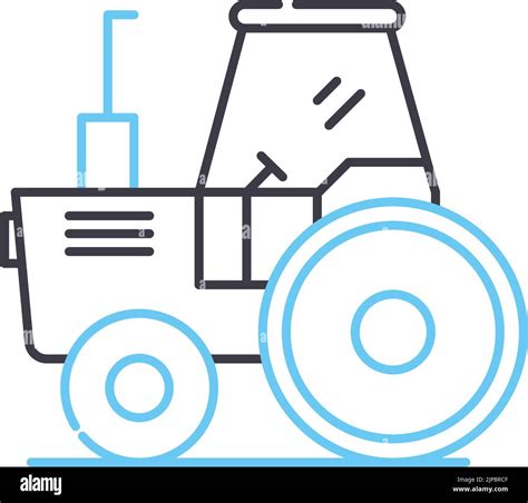 Mini Tractor Line Icon Outline Symbol Vector Illustration Concept