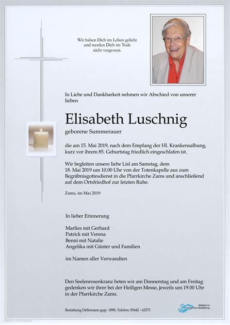 Elisabeth Luschnig Kuratorium Bestattung