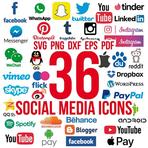 Social Media Icons Svg Social Media Icons Png Social Media Icons Dxf