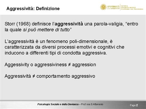 Psicologia Sociale E Devianza 11 Lezione Aggressivit Dal