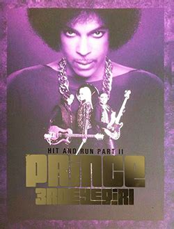 Rock Pop Music Memorabilia Prince Hit And Run Part II Concert Poster