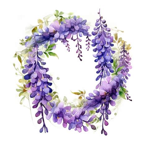 Premium Ai Image Purple Flowers Are Arranged In A Circle On A White Background Generative Ai