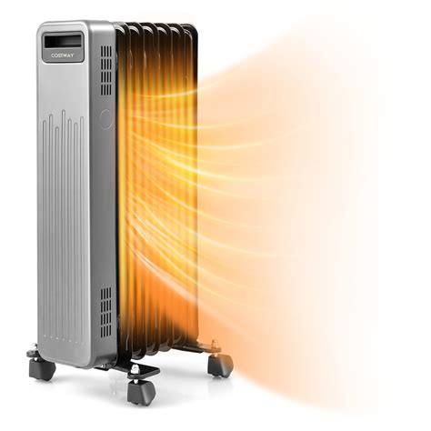 Snapklik.com : Oil Filled Radiator Heater 1500W, Portable Electric Oil Heater w/Universal Wheels ...