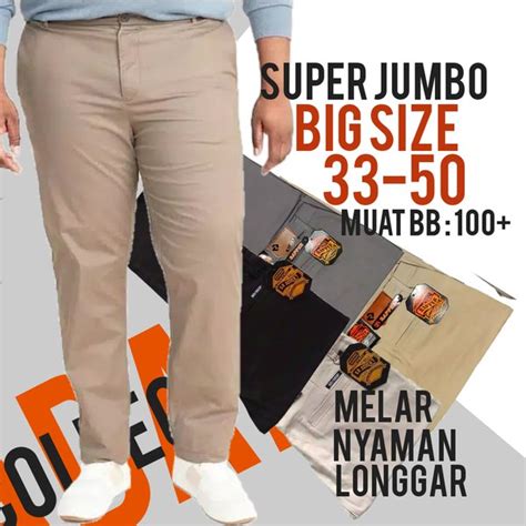 Jual Celana Panjang Pria Chino Jumbo Big Size Reguler Chinos Standart