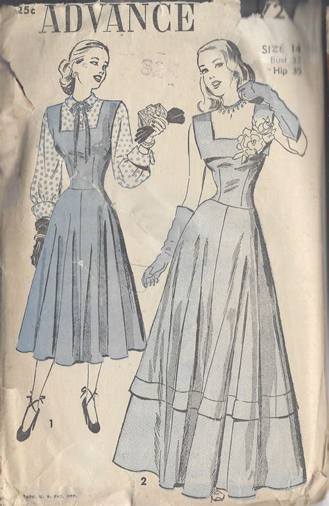 S Vintage Sewing Pattern B Evening Day Dress Blouse R