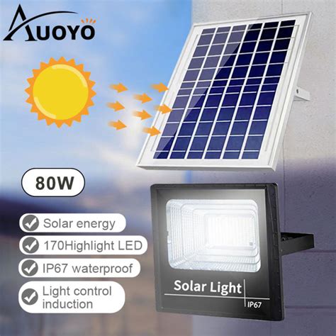 Auoyo Solar Led Outdoor Flood Light W W Street Lamp Spotlight Ip