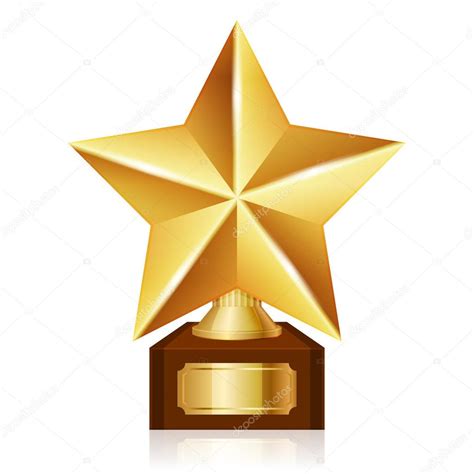 Vector Illustration Gold Star Award Shiny Stock Vector