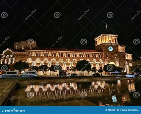 Republic Square Yerevan Night Stock Photo - Image of republic, square ...