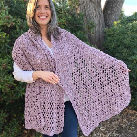 Easy Crochet Rectangle Shawl Pattern Littorina Shawl Christacodesign