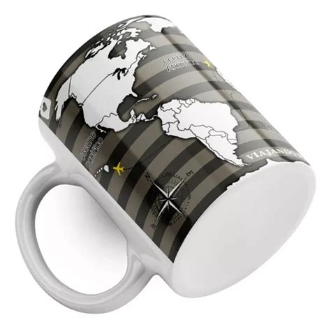 Caneca Mapa Mundi Para Colorir Mundo Porcelana 008517