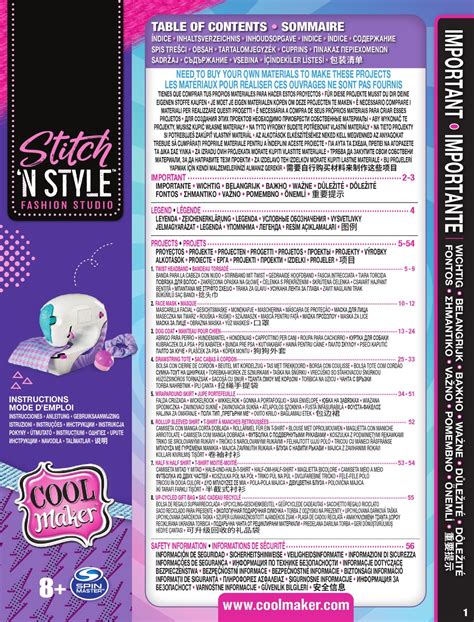 Spin Master Cool Maker Stitch N Style Fashion Studio Instructions