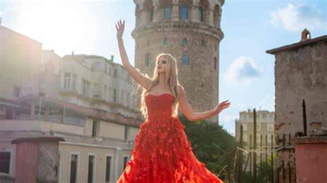 Rooftop Galata Flying Dress Photoshoot Istanbul