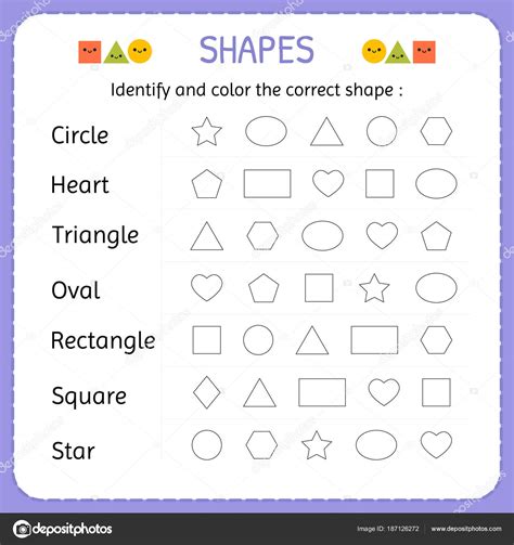 Identificar Y Colorear La Forma Correcta Aprende Formas Y Figuras