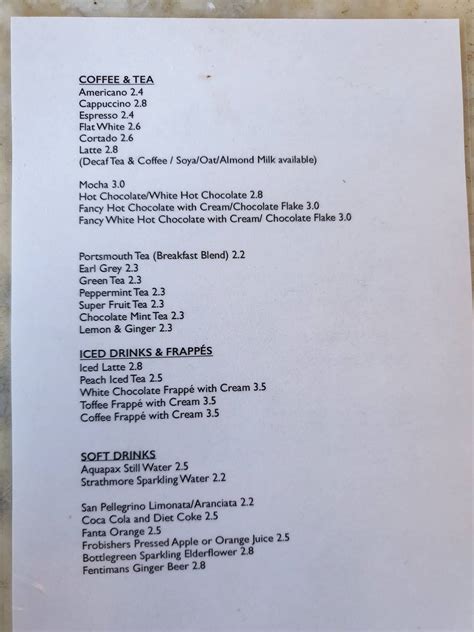 Menu At Salt Café Cafe Portchester