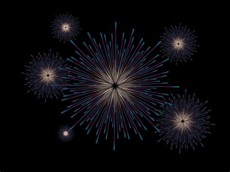 Fireworks on black background used in Happy New Year 2024 with ...