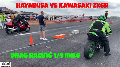 Hayabusa Vs Kawasaki Zx6r Motorcycle Drag Racing 14 Mile 🏍🚦 4k Uhd