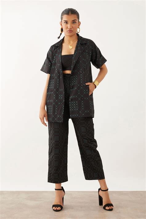 Buy Son of A Noble Snob Black Premium Cotton Satin Olivia Balance Print