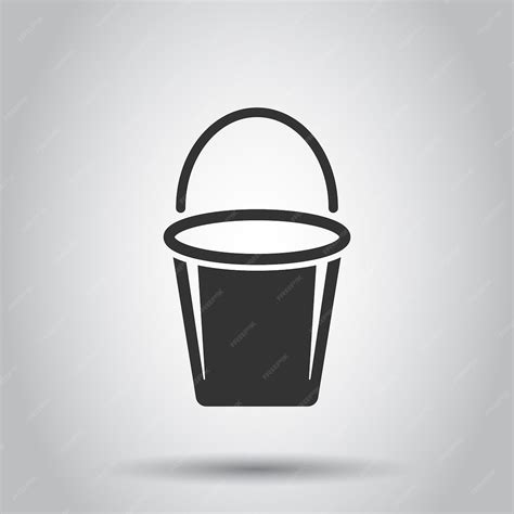 Icono De Cubo En Estilo Plano Ilustración De Vector De Bote De Basura