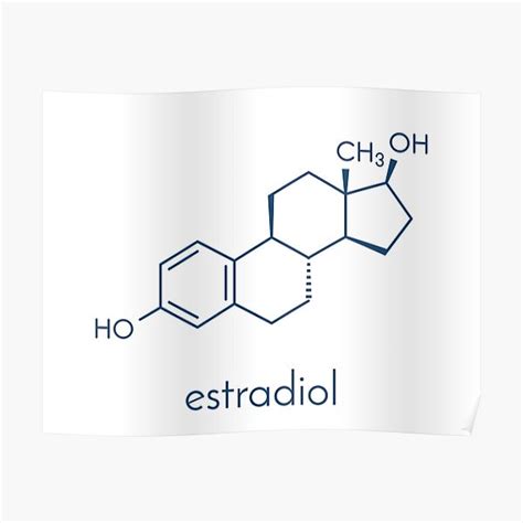 Póster Estradiol Estrógeno Molécula De Hormona Sexual Femenina De