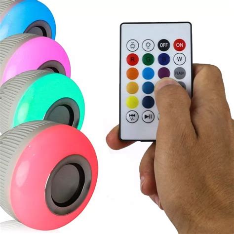 Lâmpada Bluetooth Led 12w Music RGB Caixa de Som Controle