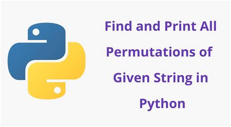 Print All Permutations Of Given String In Python