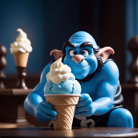 Gargamel Scoops Smurf Themed Ice Cream Stable Diffusion Online