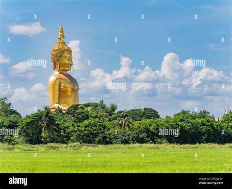 The Giant Buddha At Wat Muang Ang Thong Thailand The Statue Is 92