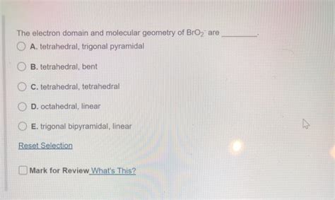 Solved The electron domain and molecular geometry of BrO2 | Chegg.com