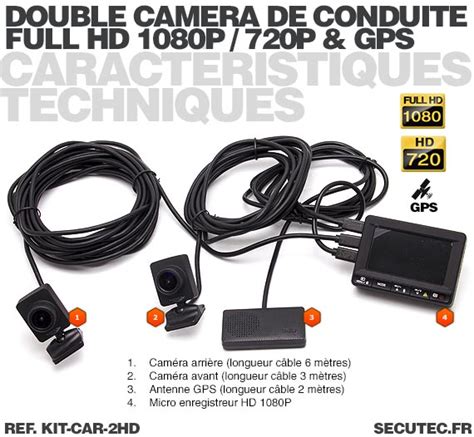 KIT CAR 2HD Kit vidéosurveillance anti vandalisme véhicule avec 2