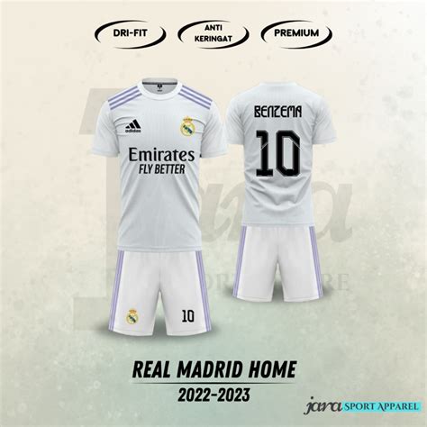 Jual Jersey REAL MADRID HOME 2022 2023 Baju Bola Desain Full Print