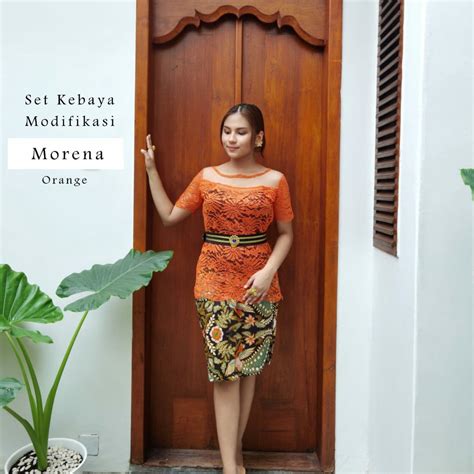 Jual SudanBali Setelan Kebaya Modifikasi Morena Brokat Stretch Loncer