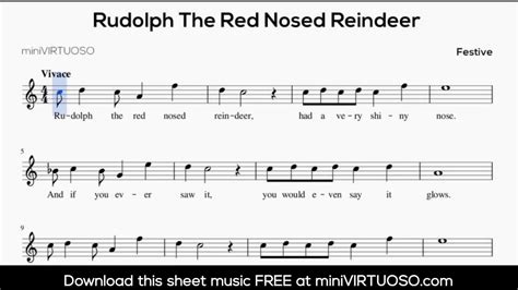 Rudolph The Red Nosed Reindeer Sheet Music Violin