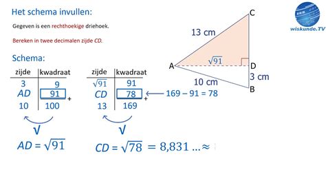 Stelling Van Pythagoras Deel 5 Meerdere Stappen Berekenen Wiskunde