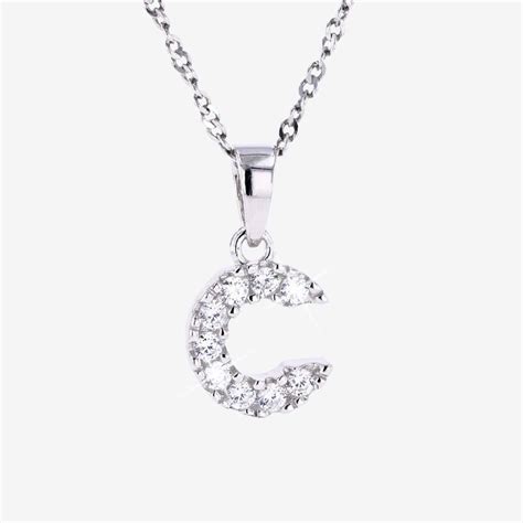 Sterling Silver C Initial Necklace Warren James