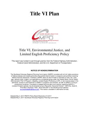 Fillable Online TITLE VI PLAN COMPLIANCE PROCEDURES Fax Email Print