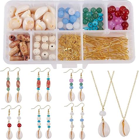 Amazon SUNNYCLUE 1 Box DIY 8 Set Cowrie Sea Shells Jewelry Making