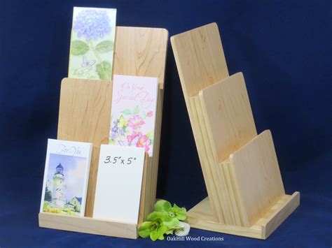 Greeting Card Display Stand, 3 Tier, 6.75”W, 3.5” x 5” Cards, 4.25 ...